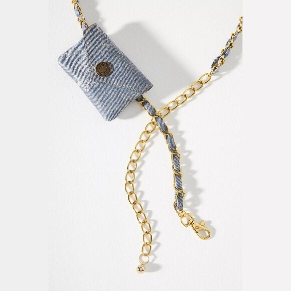NEW Sizes XS/S, M/L Chain Coin Purse Belt Bag - Denim Chain, by Anthropologie - Picture 2 of 2
